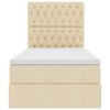 vidaXL Bett mit Stauraum und LED mit LED Creme 100 x 200 cm Polyester