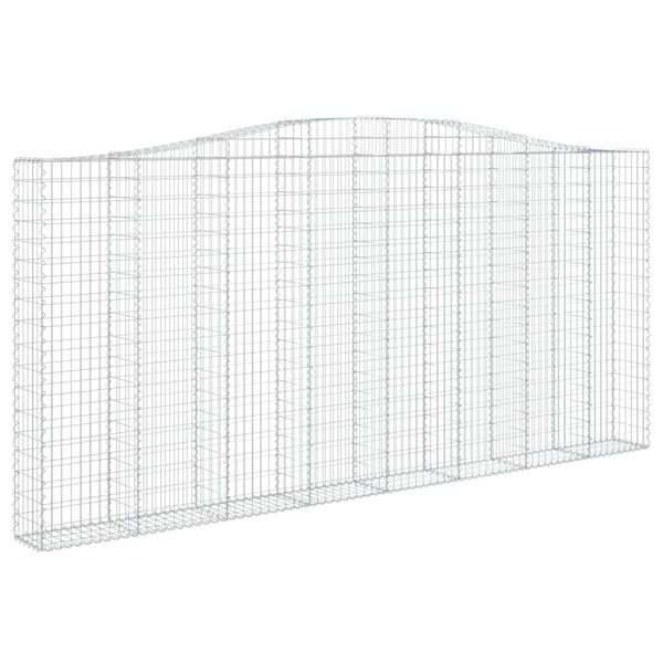 vidaXL Gabionen mit Hochbogen 7 Stk. 400x30x180/200cm Verzinktes Eisen