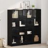 vidaXL Highboard 2 pcs Schwarz Eichen-Optik 68 x 37 x 142 cm