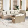vidaXL Garten-Sofa-Set 9 pcs Beige und Wei&szlig;
