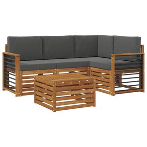 vidaXL Outdoor-Sofagarnitur 5 stk. Natur und Anthrazit Polyester