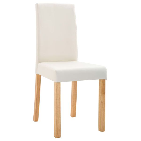 vidaXL Esszimmerst&uuml;hle 2 Stk. Creme Kunstleder