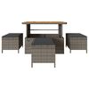 vidaXL Garten Essgruppe Grau Poly-Rattan