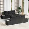 vidaXL Garten-Sofa-Set mit Kissen 8 pcs Schwarz Poly-Rattan