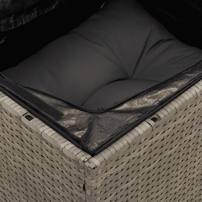 vidaXL 11-tlg. Garten-Sofagarnitur mit Kissen Grau Poly Rattan