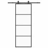 vidaXL Schiebet&uuml;r mit Beschlag Schwarz 76x205 cm ESG-Glas