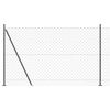 vidaXL Maschendrahtzaun mit Betonsockel 25 x 1,6 m Grau Netz