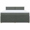 vidaXL Boxspringbett mit Matratze Dunkelgrau 180x200 cm Stoff