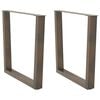 vidaXL Esstischbeine V-Form 2 St&uuml;ck Naturstahl 80x(72-73,3) cm Stahl