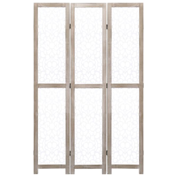 vidaXL 3-teiliger Raumteiler Wei&szlig; 105 x 165 cm Massivholz