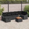 vidaXL Garten-Sofa-Set mit Kissen 8 pcs Schwarz Poly Rattan