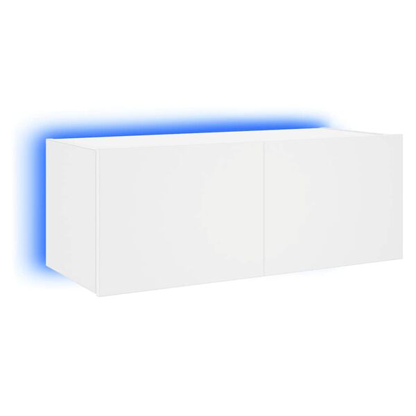 vidaXL TV-Wandschrank mit LED-Leuchten Wei&szlig; 80x35x31 cm