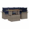 vidaXL Garten-Sofa-Set mit Kissen 5 pcs Grau und Marineblau