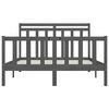 vidaXL Massivholzbett Grau Kiefer 150x200 cm