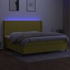 vidaXL Boxspringbett mit Matratze & LED Gr&uuml;n 200x200 cm Stoff