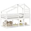 vidaXL Hochbett mit Dach Wei&szlig; 80x200 cm Massivholz Kiefer