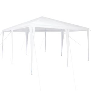 vidaXL Party-Zelt Wei&szlig; 400 x 400 x 266 cm Polyethylen und Stahl