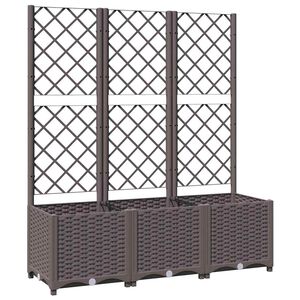 vidaXL Garten-Pflanzgef&auml;&szlig; mit Spalier Braun 120 x 40 x 136 cm PP