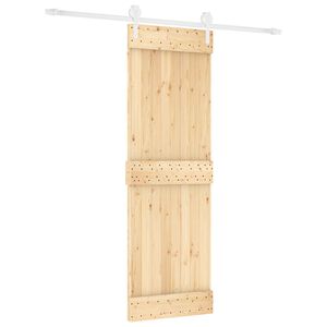 vidaXL Schiebet&uuml;r Nat&uuml;rlich und Wei&szlig; 70 x 210 cm Massivkiefer