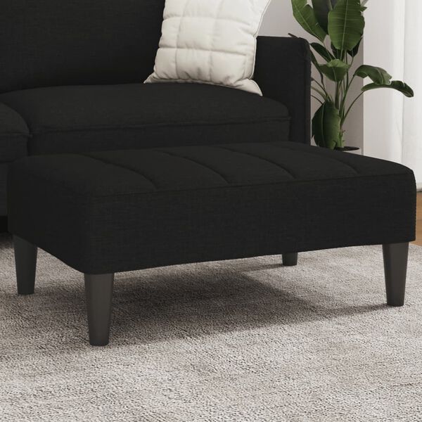 vidaXL Fu&szlig;hocker Schwarz 77x55x31 cm Stoff