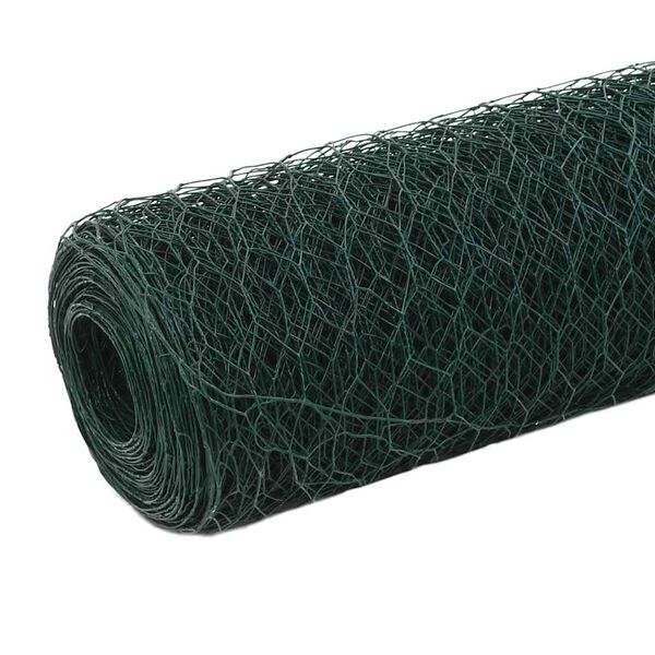 vidaXL Drahtzaun Stahl mit PVC-Beschichtung 25x1,5 m Gr&uuml;n
