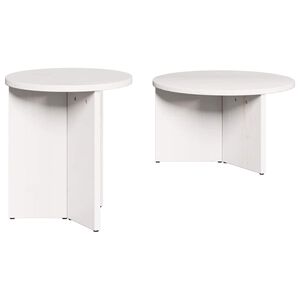 vidaXL Couchtisch 2 pcs Wei&szlig; Massivholz Kiefer
