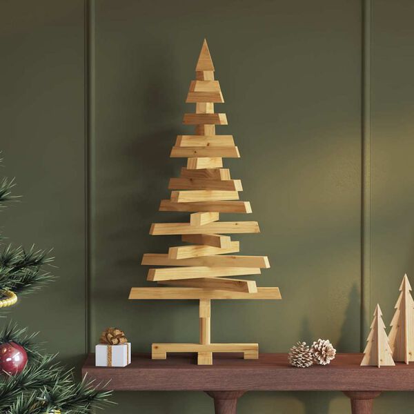 vidaXL Weihnachtsb&auml;ume mit St&auml;nder Braun 90 cm Massivholz Kiefer