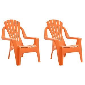 vidaXL Kinder-Gartenst&uuml;hle 2 Stk. Orange 37x34x44 cm PP Holzoptik