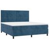 vidaXL Boxspringbett mit Matratze & LED Dunkelblau 180x200 cm Samt