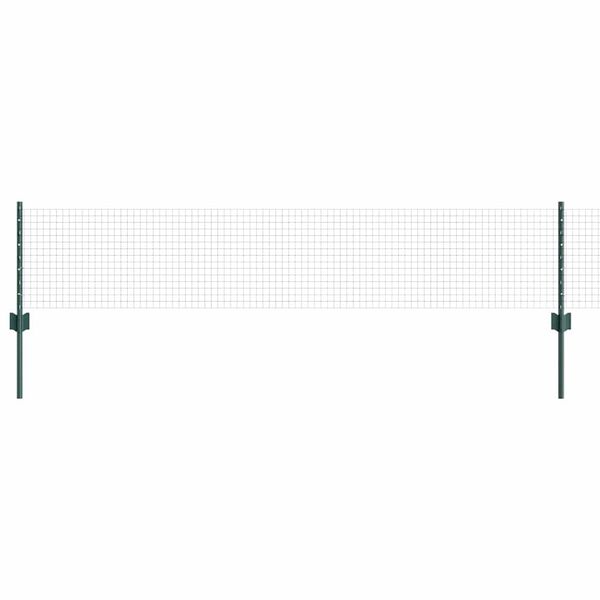 vidaXL Zaun mit Pfosten Gr&uuml;n 0,4 x 50 m Stahl und PVC