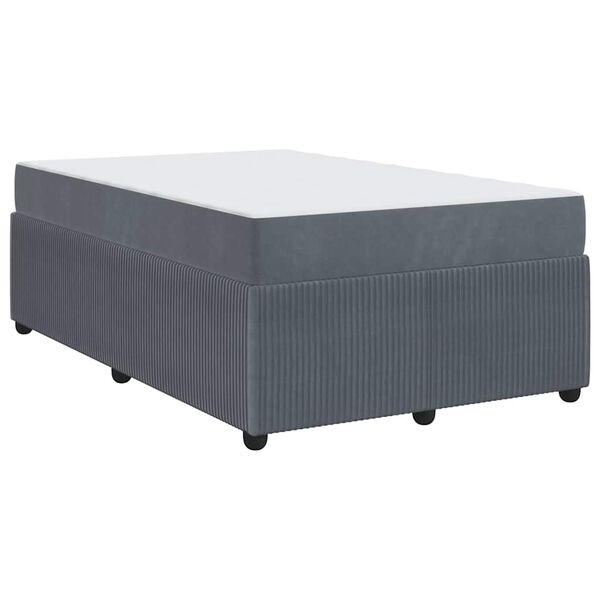 vidaXL Bettrahmen mit Matratze Dunkelgrau 120 x 190 cm Stoff