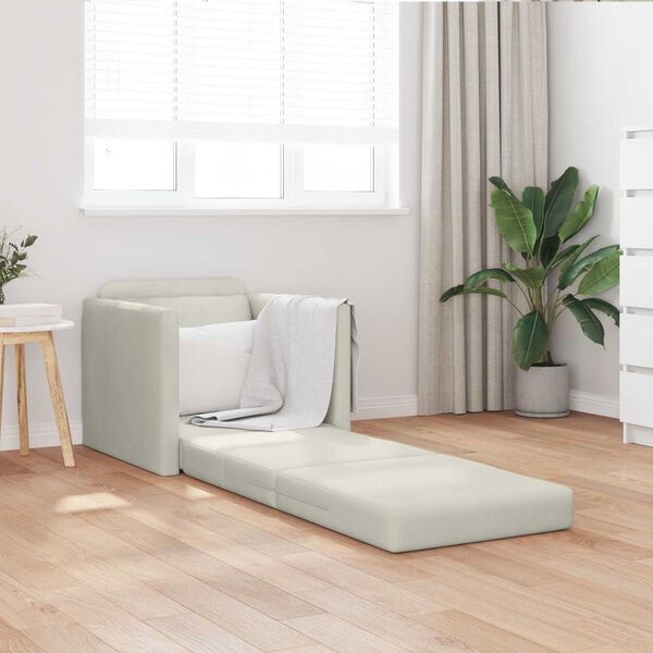 vidaXL Schlafsofa 60cm Creme Samt