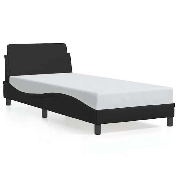 vidaXL Bettgestell "Dover" Schwarz 90x200 cm Kunstleder