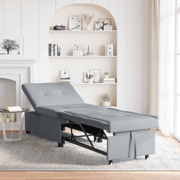 vidaXL Schlafsofa Ausziehbar Hellgrau 194 x 50 x 82 cm Stoff