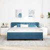 vidaXL Boxspringbett mit Matratze Dunkelblau 180 x 200 cm Samt
