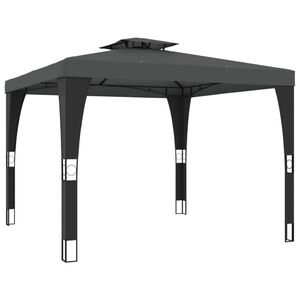 vidaXL Pavillon mit Doppeldach Anthrazit 2,98x2,98 m Stahl