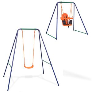 vidaXL 2-in-1 Einzelschaukel und Babyschaukel Orange