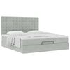 vidaXL Ottoman-Bett mit Matratzen Hellgrau 200x200 cm Samt