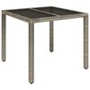 vidaXL 3-tlg. Garten-Essgruppe mit Kissen Grau Poly Rattan