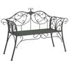 vidaXL Gartenbank 2-Sitzanzahl 130 x 47 x 90 cm Stahl Silber Grau