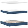 vidaXL Ottoman-Bett mit Matratze & LEDs Blau 180x200 cm Stoff