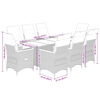 vidaXL 9-tlg. Garten-Essgruppe mit Kissen Grau Poly Rattan
