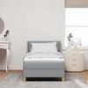 vidaXL Boxspringbett mit Matratze Hellgrau 100 x 200 cm Stoff