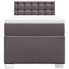 vidaXL Boxspringbett mit Matratze Grau 90x190 cm Kunstleder