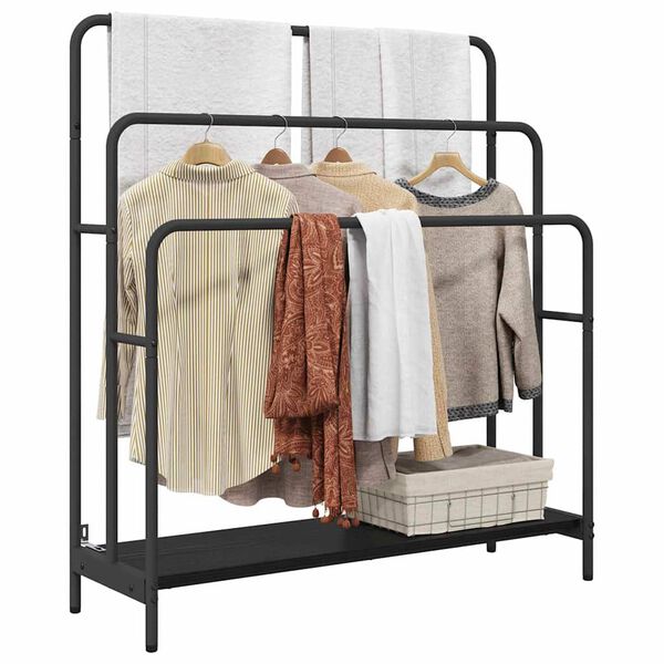vidaXL Kleiderst&auml;nder Schwarz Eichen-Optik 90 x 30 x 100,5 cm