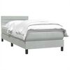 vidaXL Boxspringbett mit Matratze Hellgrau 80x210 cm Samt