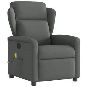 vidaXL Massage-Relaxsessel, Stoff, Dunkelgrau
