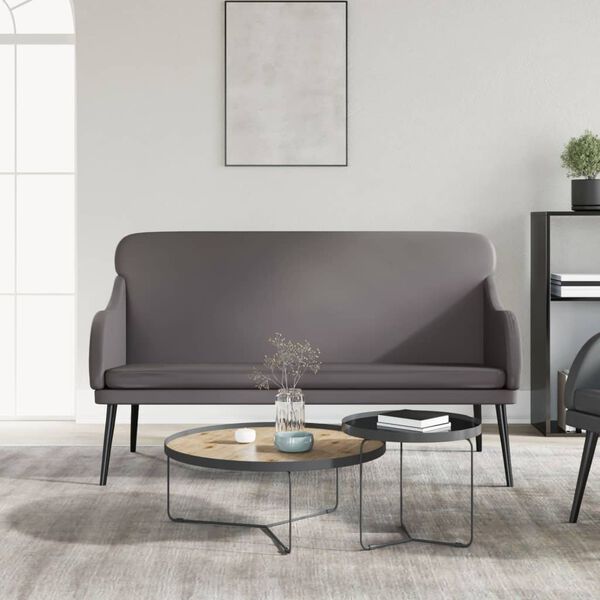 vidaXL Sitzbank Grau 110x76x80 cm Kunstleder