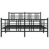 vidaXL Metallbett ohne Matratze mit Fu&szlig;teil Schwarz 160x200 cm