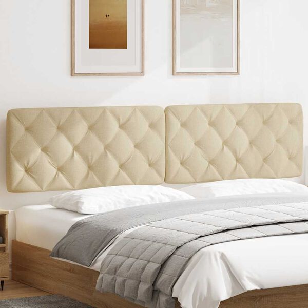 vidaXL Kopfteil-Kissen Creme 200 cm Stoff